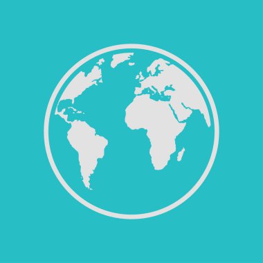 Küre simgesi. Dünya gezegeninde seyahat ediyor. Dünya turu.