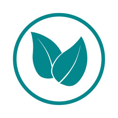 Yaprak simgesi. Taze doğal ürün simgesi. Organik ürün işareti. Düz tasarım stili.