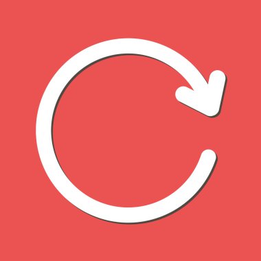 Dairesel ok işareti simge vektör. Sağa taşır oku.