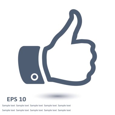 Simge gibi. El parmak tabela. Sembol başparmak. Düz tasarım stili. 