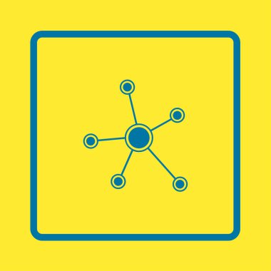 Sosyal ağ tek simge. Küresel teknoloji. İş sosyal bağlantıları ağ.