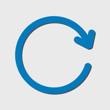 Dairesel ok işareti simge vektör. Sağa taşır oku.