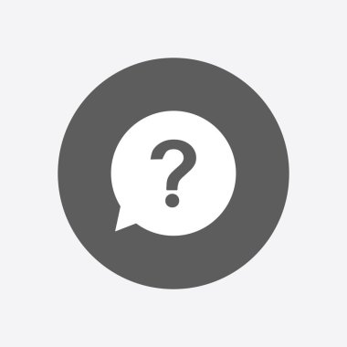 Soru işareti işareti simgesi. Yardım simgesi. SSS işareti. Düz tasarım stili. 