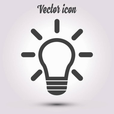 Işık lamba işareti simgesi. Fikir sembolü. Yaratıcı düşünme ve iş fikri.