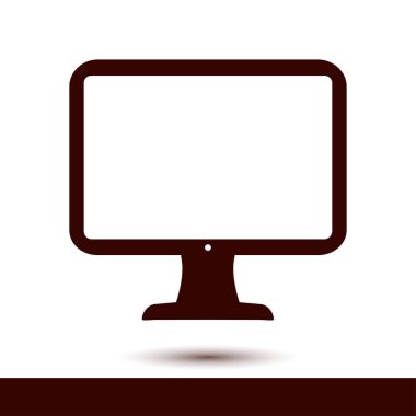 Bilgisayar ekran işareti simgesi. Düz tasarım stili.
