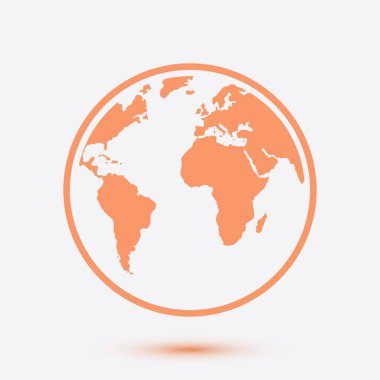 Küre simgesi. Dünya gezegeninde seyahat. Dünya çapında seyahat.