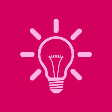 Işık lamba işareti simgesi. Fikir ampul simgesi. Düz tasarım stili.