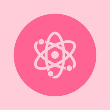 Atom işareti simgesi. Atom bölümü simgesi. Düz tasarım stili.
