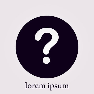 Soru işareti işareti simgesi. Yardım simgesi. SSS işareti. Düz tasarım stili. 