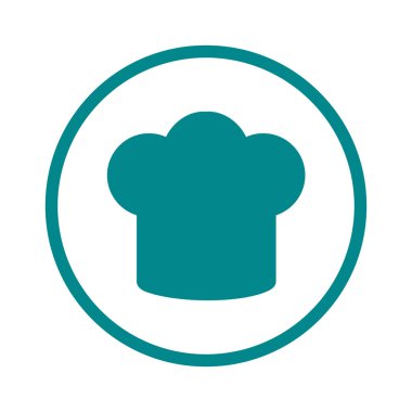 Chef şapka işareti simgesi. Şapka pişirme sembolü.