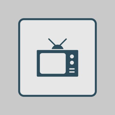 TV simgesi. Düz tasarım stili. Simge kitle iletişim araçları.  