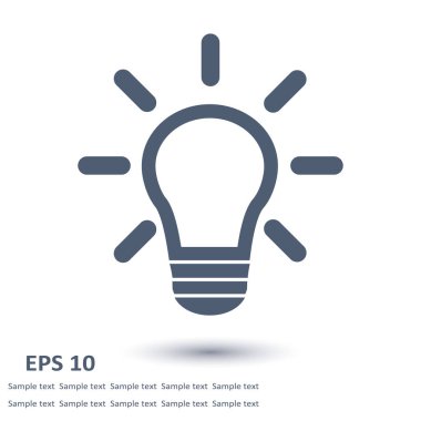 Işık lamba işareti simgesi. Fikir sembolü. Yaratıcı düşünme ve iş fikri.