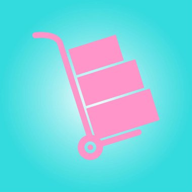 Kutuları simge kamyonla. El kamyon işareti simgesi.