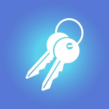 Anahtar simgesi. Kilit simgesi. Güvenlik işareti. Düz tasarım stili.