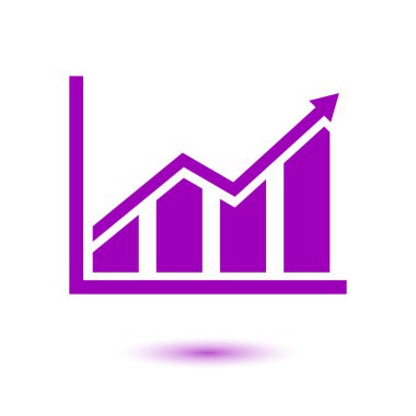 Infographic. Grafik simgesini. Büyüyen grafik erkek. Düz tasarım stili.