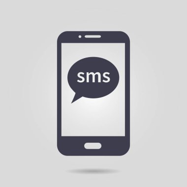 Akıllı telefon e-posta veya sms simgesi. Mobil posta işareti simgesi.