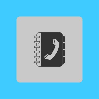 Telefon Rehberi düz simgesi. Düz tasarım stili.