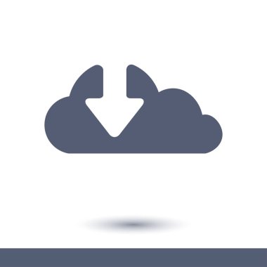 Bulut simgesinden indirin. Düğme yükleyin. Yük sembolü.
