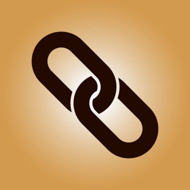 Bağlantı tek simge. Zincir bağlantı simgesi. Kaynağına bağlantı simgesi.