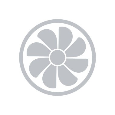 Egzoz fan simge. Vantilatör sembolü. Düz tasarım stili.