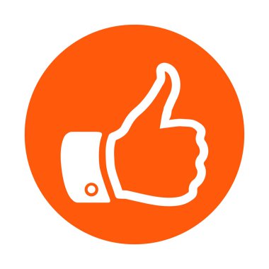 Simge gibi. El parmak tabela. Sembol başparmak. Düz tasarım stili. 