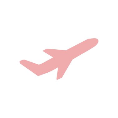 Uçak uçuş biletleri hava sinek seyahat kalkış siluet öğesi. Uçak sembolü. Seyahat etmek simge. Düz tasarım. 