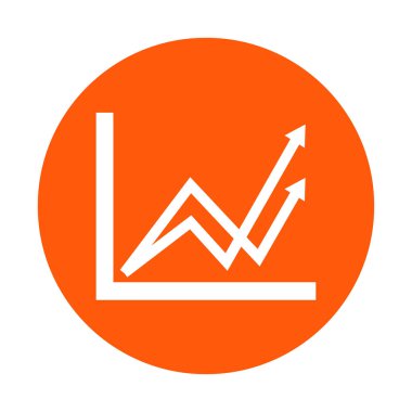 İş grafiği. Infographic. Grafik simgesini. Büyüyen grafik erkek. Düz tasarım stili.