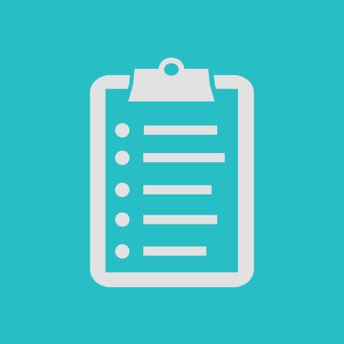 Belge listesi vektör simgesi. Düz tasarım renk vektör illüstrasyon.