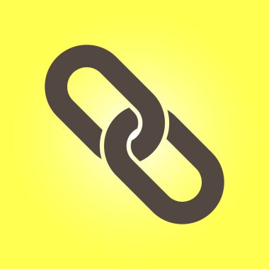 Bağlantı tek simge. Zincir bağlantı simgesi. Kaynağına bağlantı simgesi.