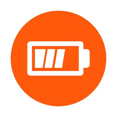 Pil şarj simge vektör. Düz tasarım stili.