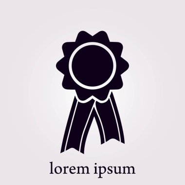  Kurdele simgesi ile rozet. Ödülü rozet şerit erkek ile.
