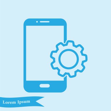 Akıllı telefon hizmetleri simgesi. Mobil kullanıcılar için destek.