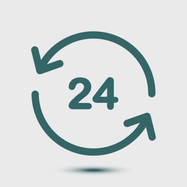 Saat saat etrafında bir gün simgesini açın. Rozet-saat çalışma süresi.