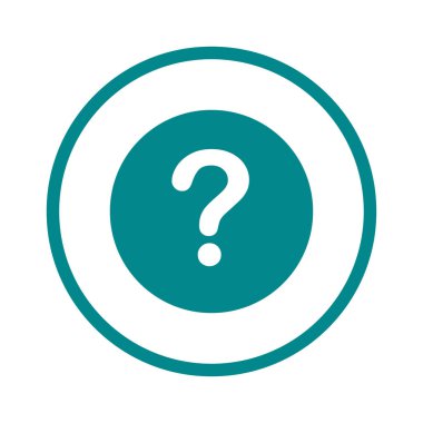 Soru işareti işareti simgesi. Yardım simgesi. SSS işareti. Düz tasarım stili. 