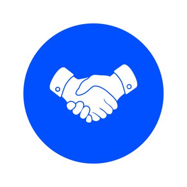 El sıkışma işareti simgesi. Başarılı iş sembolü. Düz tasarım stili.