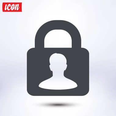 Kullanıcı oturum açma kimlik doğrulama simgesi. Düz tasarım stili.