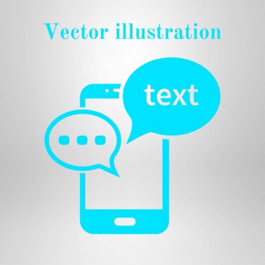 Mobil sohbet simgesi. Cep telefonu Web sohbet ve iletişim temsil eden.