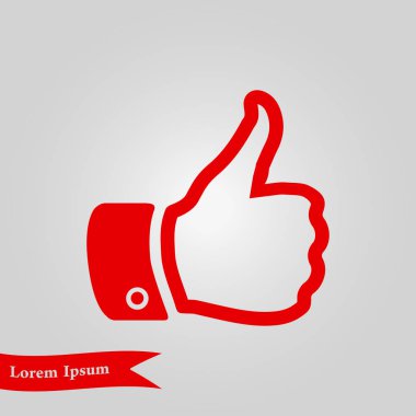 Simge gibi. El parmak tabela. Sembol başparmak. Düz tasarım stili. 