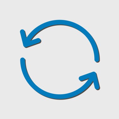 Dairesel ok işareti simge vektör. Düz tasarım stili.