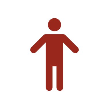 İnsan erkek işareti simgesi. Erkek tuvalet. Düz stil. Her iki biyolojik cinsiyetten temsil etmek için kullanılan bir piktogram cinsiyet semboldür.