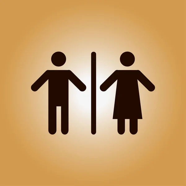 Icono Signo Baño Masculino Femenino Diseño Plano — Vector de stock