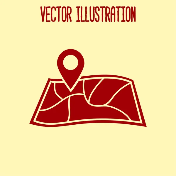 Icono Simple Mapa Pin Ilustración Vectorial — Vector de stock