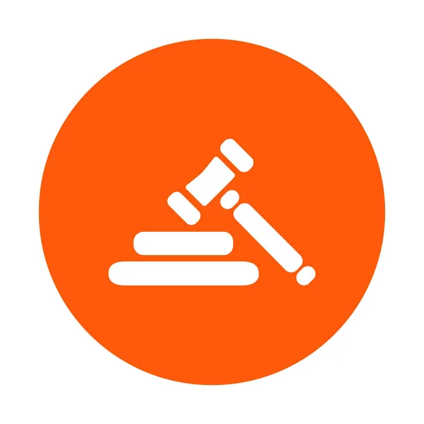 Auction Hammer Pictogram Law Judge Gavel Icon Flat Design Style — Stock Vector