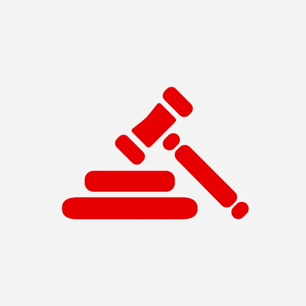 Auction Hammer Pictogram Law Judge Gavel Icon Flat Design Style — Stock Vector