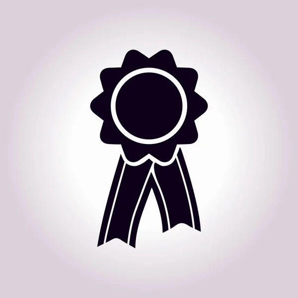 Badge Avec Icône Rubans Rosette Prix Avec Ruban Simbol — Image vectorielle