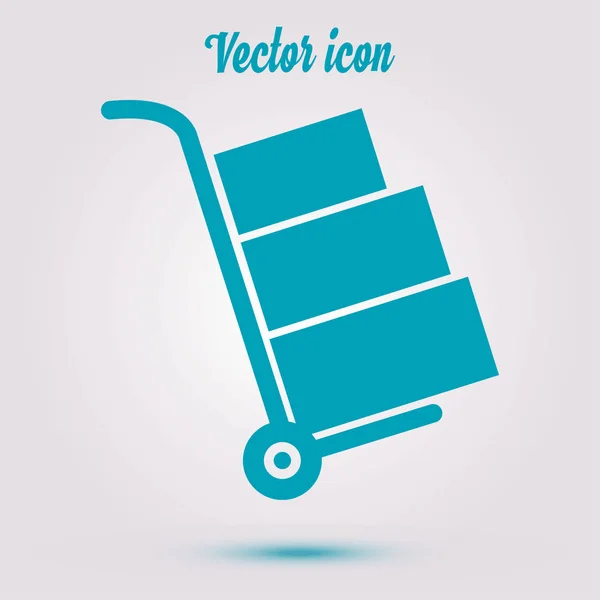 Caminhão Com Ícone Caixas Signo Caminhão Mão Símbolo — Vetor de Stock