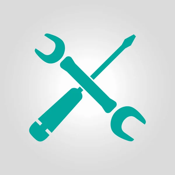 Reparatie Pictogram Service Symbool Extra Singn Platte Ontwerpstijl — Stockvector