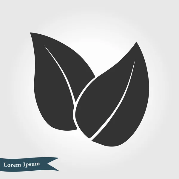 Icono Hoja Símbolo Producto Natural Fresco Signo Producto Orgánico Estilo — Vector de stock