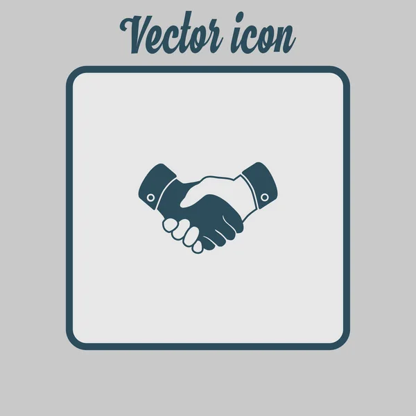 Signo Apretón Manos Símbolo Negocio Exitoso Estilo Diseño Plano — Vector de stock