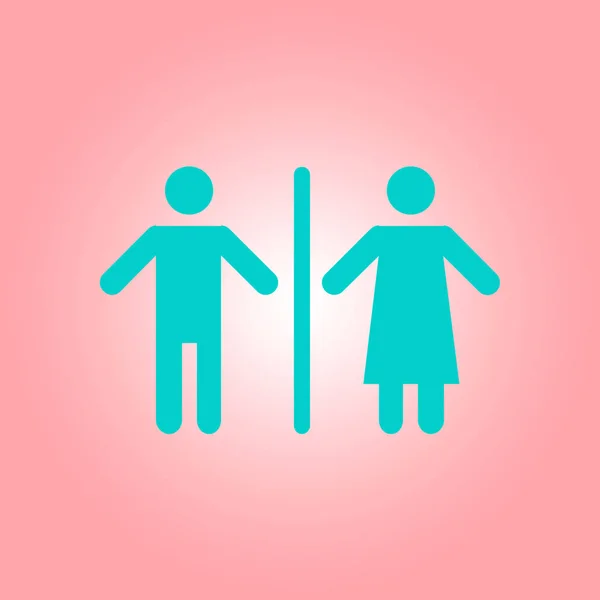 Bord Pictogram Mannelijke Vrouwelijke Toilet Platte Ontwerp — Stockvector